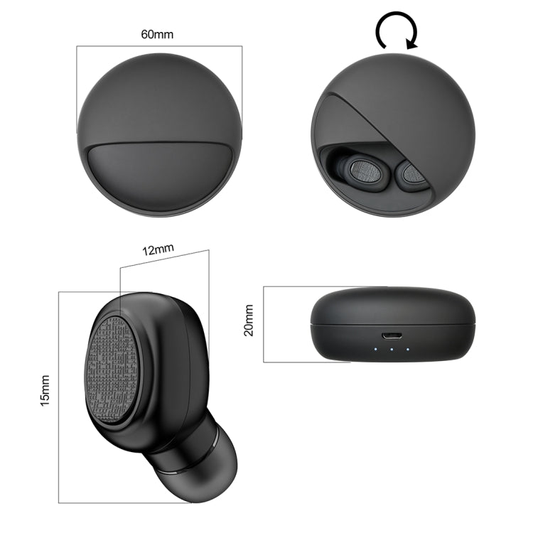 YH-03 TWS V5.0 Kabelloses Stereo-Bluetooth-Headset mit Ladehülle, unterstützt Sprachassistent