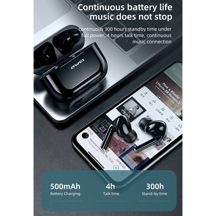 awei T29 Bluetooth V5.0 TWS Echtes kabelloses Sport-Headset mit Ladehülle
