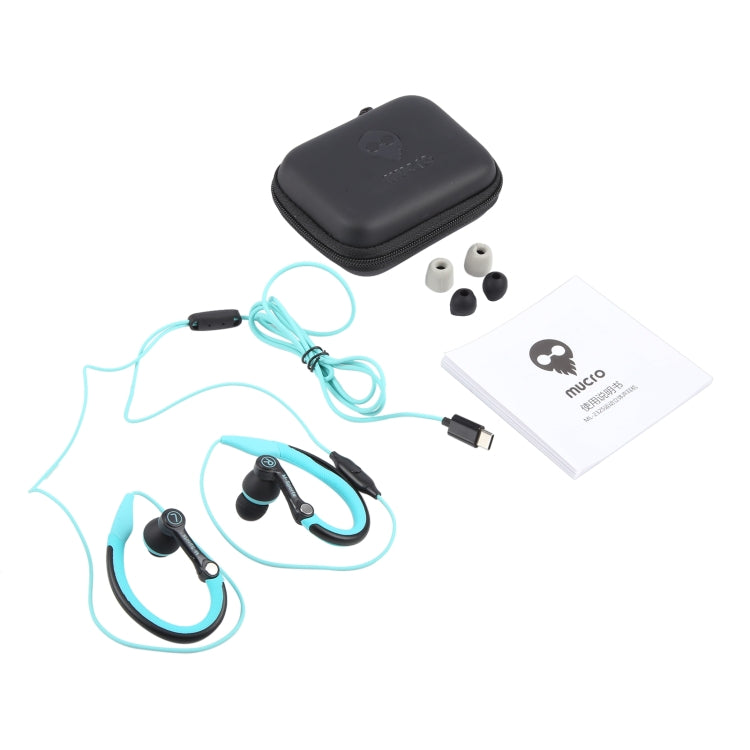 Mucro Typ-C-Stecker-In-Ear-Sport-Ohrbügel-Stereokopfhörer mit Kabel für Jogging und Fitnessstudio, Type-C