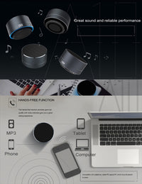 Tragbarer Mini-Bluetooth-Lautsprecher A10 mit integriertem Mikrofon und LED, unterstützt Freisprechanrufe und TF-Karte