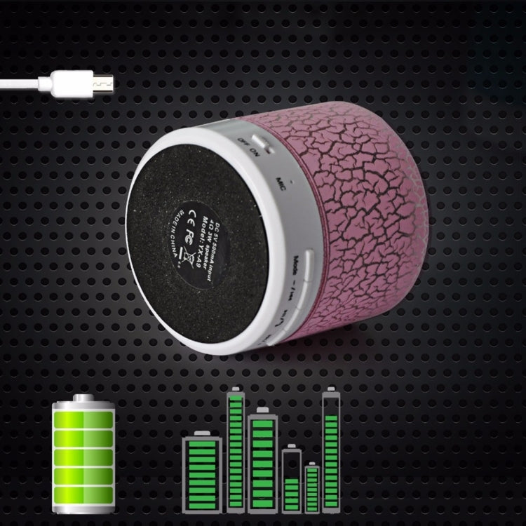 Tragbarer Mini-Bluetooth-Stereolautsprecher A9 Glare Crack mit LED-Licht, integriertem Mikrofon, Unterstützung für Freisprechanrufe und TF-Karte