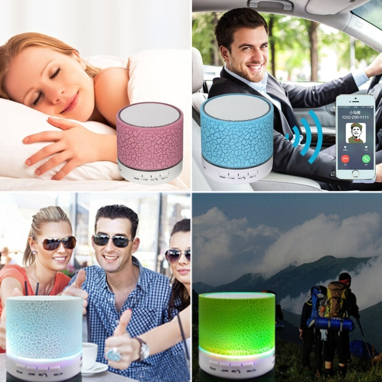 Tragbarer Mini-Bluetooth-Stereolautsprecher A9 Glare Crack mit LED-Licht, integriertem Mikrofon, Unterstützung für Freisprechanrufe und TF-Karte