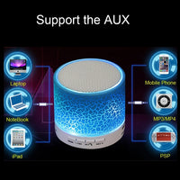Tragbarer Mini-Bluetooth-Stereolautsprecher A9 Glare Crack mit LED-Licht, integriertem Mikrofon, Unterstützung für Freisprechanrufe und TF-Karte