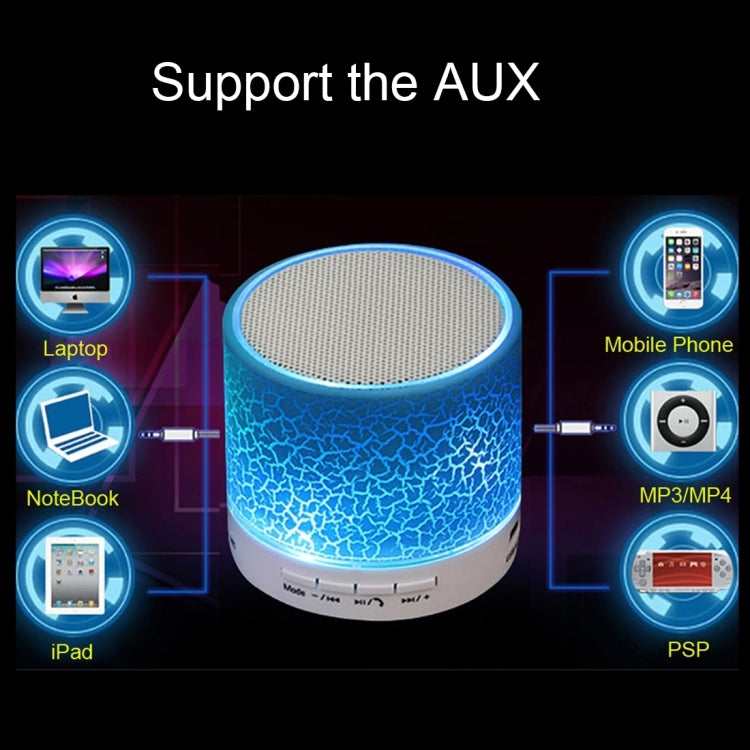 Tragbarer Mini-Bluetooth-Stereolautsprecher A9 Glare Crack mit LED-Licht, integriertem Mikrofon, Unterstützung für Freisprechanrufe und TF-Karte