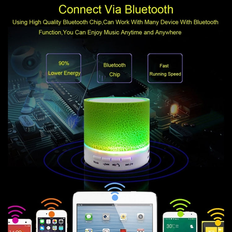 Tragbarer Mini-Bluetooth-Stereolautsprecher A9 Glare Crack mit LED-Licht, integriertem Mikrofon, Unterstützung für Freisprechanrufe und TF-Karte