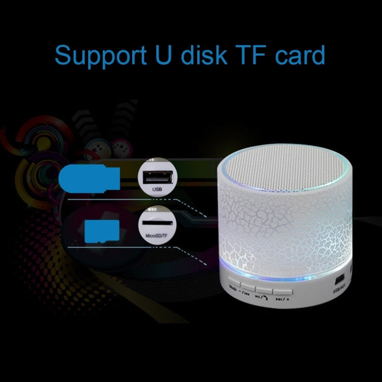 Tragbarer Mini-Bluetooth-Stereolautsprecher A9 Glare Crack mit LED-Licht, integriertem Mikrofon, Unterstützung für Freisprechanrufe und TF-Karte