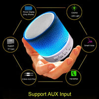 Tragbarer Mini-Bluetooth-Stereolautsprecher A9 Glare Crack mit LED-Licht, integriertem Mikrofon, Unterstützung für Freisprechanrufe und TF-Karte
