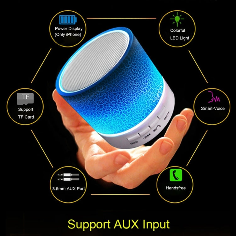 Tragbarer Mini-Bluetooth-Stereolautsprecher A9 Glare Crack mit LED-Licht, integriertem Mikrofon, Unterstützung für Freisprechanrufe und TF-Karte