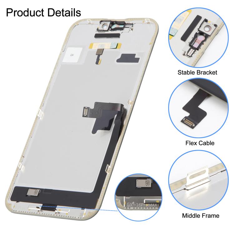 GX Soft OLED-Bildschirm für iPhone 16 Pro Max, For iPhone 16 Pro Max(GX Soft LCD)