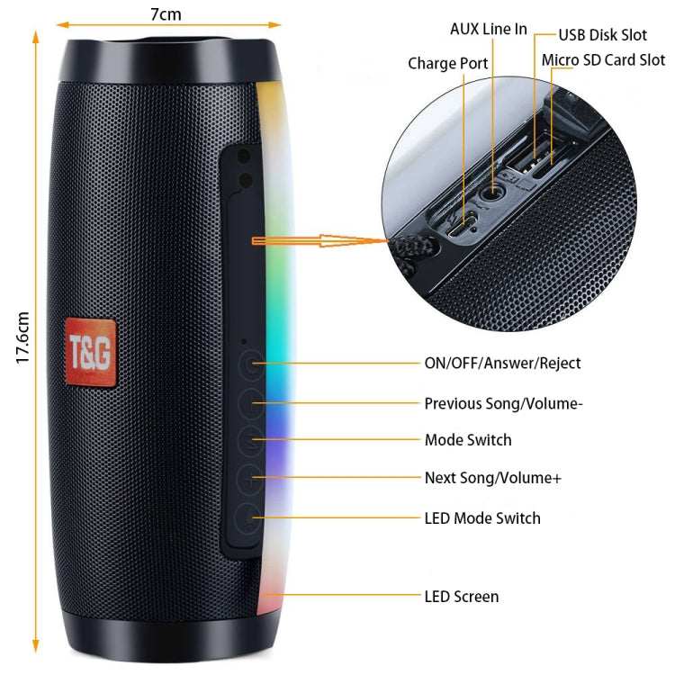 T&G TG157 Bluetooth 4.2 Mini Portable Wireless Bluetooth Speaker with Melodious Colorful Lights