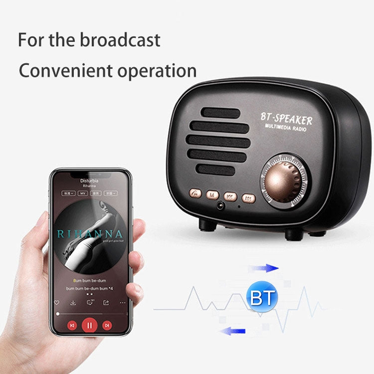 Q108 Retro Mini Wireless Bluetooth Lautsprecher, unterstützt Freisprecheinrichtung / TF-Karte / U-Disk / FM