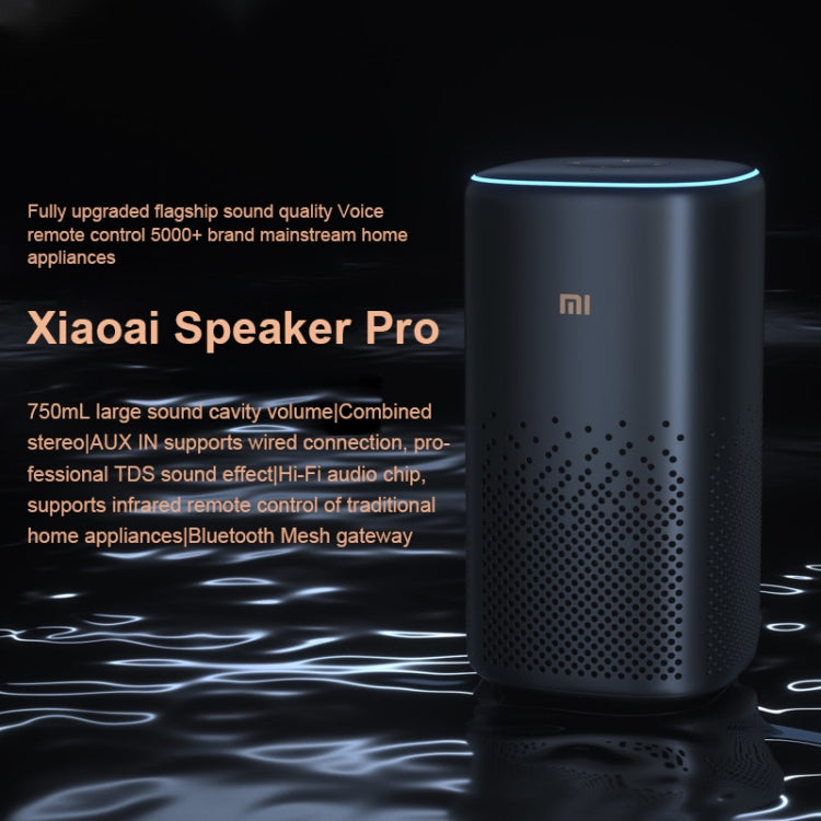 Xiaomi Xiaoai Speaker Pro mit 750 ml großem Klangraumvolumen / AUX-IN-Kabelanschluss / Combo-Stereo / Professionelles DTS-Audio / Hi-Fi-Audiochip / Infrarot-Fernbedienung für herkömmliche Haushaltsgeräte / Bluetooth Mesh Gateway, Xiaoai Speaker Pro
