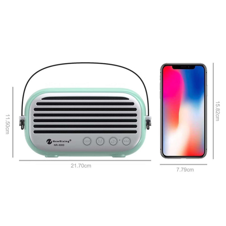 NewRixing NR-3000 Stilvoller Haushalts-Bluetooth-Lautsprecher mit Freisprechfunktion, unterstützt TF-Karte, USB, FM und AUX