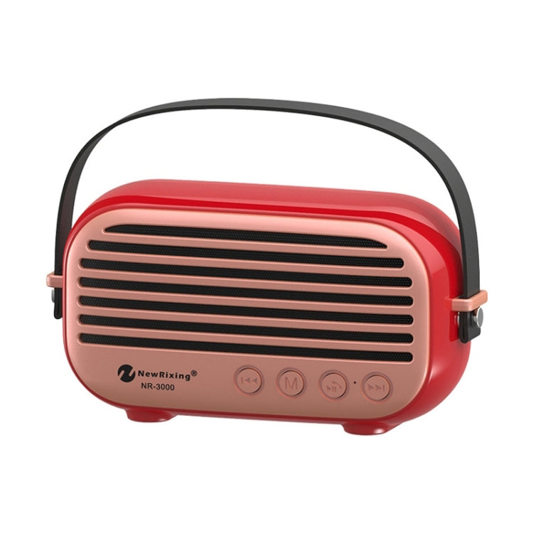 NewRixing NR-3000 Stilvoller Haushalts-Bluetooth-Lautsprecher mit Freisprechfunktion, unterstützt TF-Karte, USB, FM und AUX