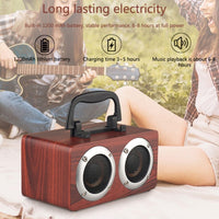 W5B Holz tragbarer Dual-Horn-Stereo-Bluetooth-Lautsprecher mit Telefonhalter, unterstützt TF-Karte/AUX