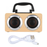 W5B Holz tragbarer Dual-Horn-Stereo-Bluetooth-Lautsprecher mit Telefonhalter, unterstützt TF-Karte/AUX