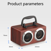 W5B Holz tragbarer Dual-Horn-Stereo-Bluetooth-Lautsprecher mit Telefonhalter, unterstützt TF-Karte/AUX