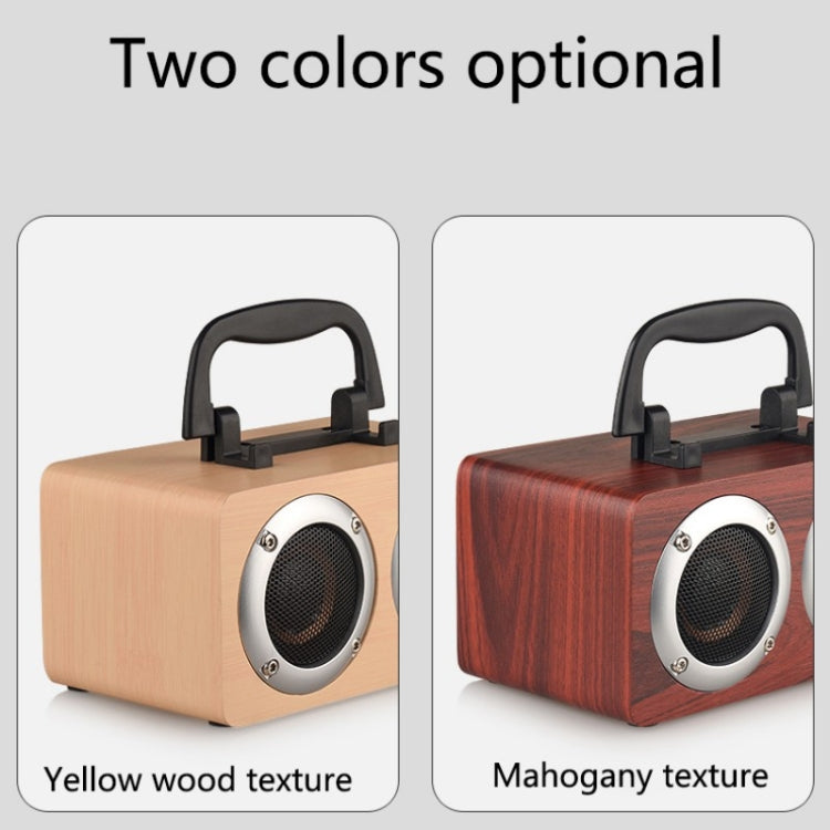 W5B Holz tragbarer Dual-Horn-Stereo-Bluetooth-Lautsprecher mit Telefonhalter, unterstützt TF-Karte/AUX