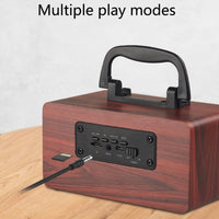 W5B Holz tragbarer Dual-Horn-Stereo-Bluetooth-Lautsprecher mit Telefonhalter, unterstützt TF-Karte/AUX