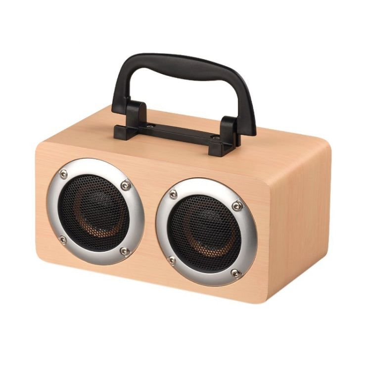 W5B Holz tragbarer Dual-Horn-Stereo-Bluetooth-Lautsprecher mit Telefonhalter, unterstützt TF-Karte/AUX