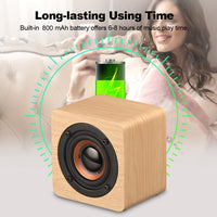 Q1 Tragbarer Mini-Mega-Bass-Bluetooth-Lautsprecher aus Holz
