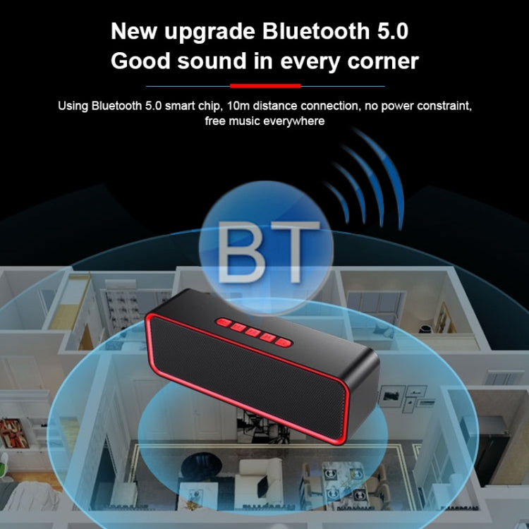 SC211 Tragbarer Subwoofer, kabelloser Bluetooth-Lautsprecher, Bluetooth 5.0, unterstützt TF-Karte, U-Disk und 3,5 mm AUX
