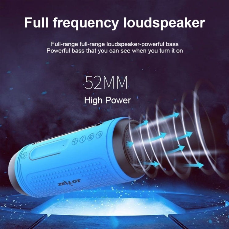 ZEALOT A1 Multifunktionaler kabelloser Bass-Bluetooth-Lautsprecher, integriertes Mikrofon, unterstützt Bluetooth-Anrufe, AUX, TF-Karte und LED-Leuchten