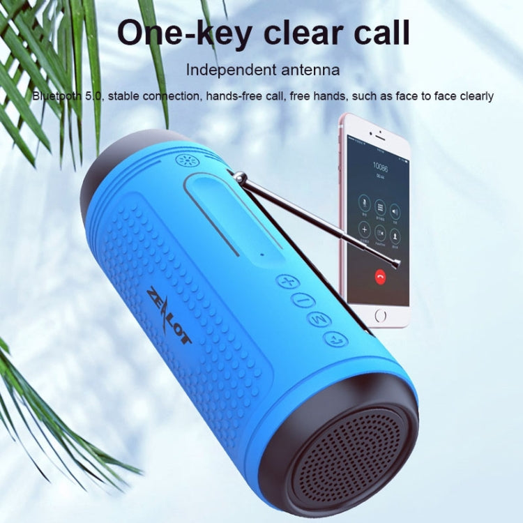 ZEALOT A1 Multifunktionaler kabelloser Bass-Bluetooth-Lautsprecher, integriertes Mikrofon, unterstützt Bluetooth-Anrufe, AUX, TF-Karte und LED-Leuchten