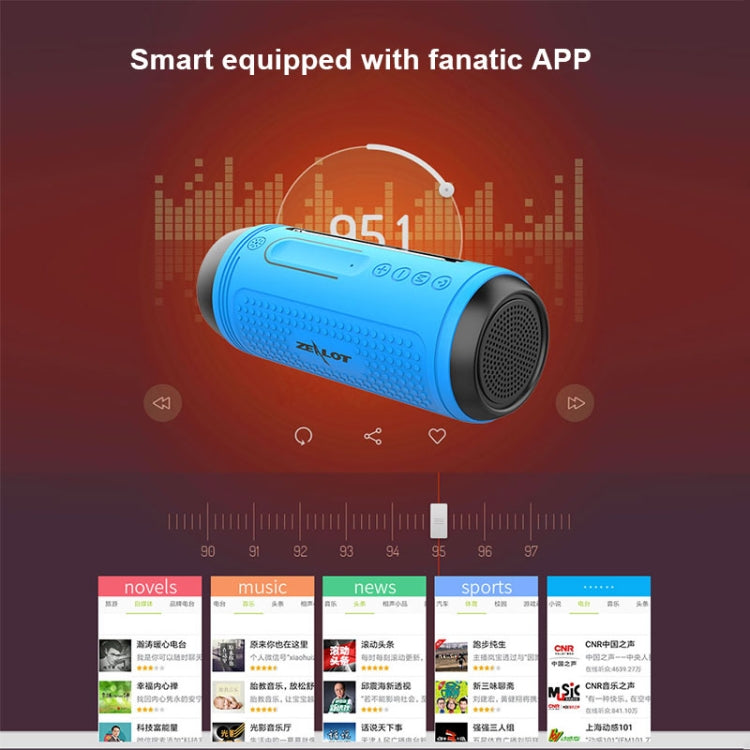 ZEALOT A1 Multifunktionaler kabelloser Bass-Bluetooth-Lautsprecher, integriertes Mikrofon, unterstützt Bluetooth-Anrufe, AUX, TF-Karte und LED-Leuchten