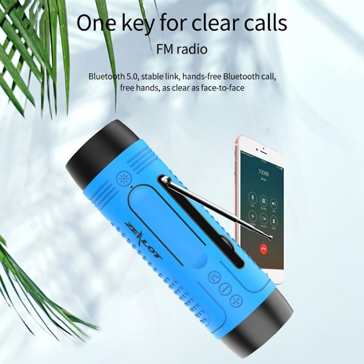 ZEALOT A2 Multifunktionaler kabelloser Bass-Bluetooth-Lautsprecher, integriertes Mikrofon, unterstützt Bluetooth-Anrufe, AUX, TF-Karte und LED-Leuchten