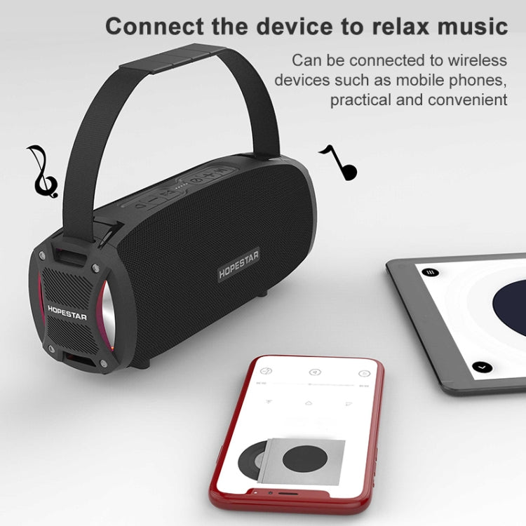 HOPESTAR H24 Pro TWS Tragbarer, wasserdichter, gewebter, strukturierter Bluetooth-Außenlautsprecher mit Rhythmuslicht, Unterstützung für Freisprechanrufe, U-Disk, TF-Karte und 3,5-mm-AUX und FM, H24 Pro Black, H24 Pro Grey, H24 Pro Blue, H24 Pro Red