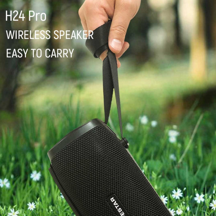 HOPESTAR H24 Pro TWS Tragbarer, wasserdichter, gewebter, strukturierter Bluetooth-Außenlautsprecher mit Rhythmuslicht, Unterstützung für Freisprechanrufe, U-Disk, TF-Karte und 3,5-mm-AUX und FM, H24 Pro Black, H24 Pro Grey, H24 Pro Blue, H24 Pro Red