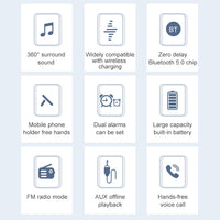 awei Y332 kabelloser Lade-Bluetooth 5.0-Lautsprecher, unterstützt Freisprech-Sprachanrufe