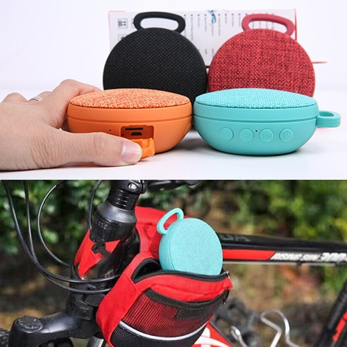 A01L Runder tragbarer Mini-Bluetooth-Lautsprecher mit Stoffstruktur, unterstützt Freisprechanrufe und TF-Karte, A01L Black, A01L Orange, A01L Green, A01L Blue, A01L Red