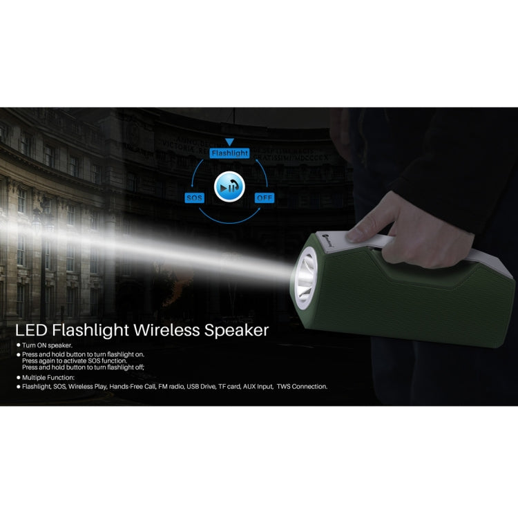 NewRixing NR-2028 Tragbare Beleuchtung, kabelloser Bluetooth-Stereo-Lautsprecher, unterstützt TWS-Funktionslautsprecher