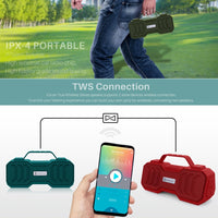 NewRixing NR-4500 Tragbarer kabelloser Bluetooth-Stereolautsprecher, unterstützt TWS/FM-Funktionslautsprecher