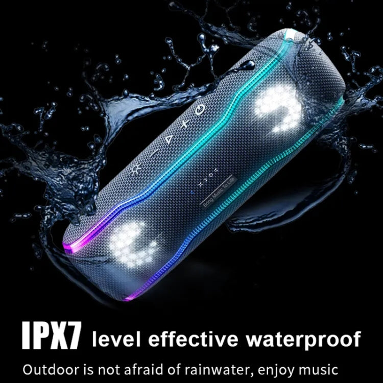 XDOBO BMTL BOSS IPX7 Wasserdichter tragbarer kabelloser Bluetooth-Lautsprecher mit buntem RGB-Licht und TWS, BMTL BOSS