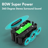 XDOBO X8 Plus 80 W kabelloser Bluetooth-Lautsprecher für den Außenbereich, unterstützt TWS, TF-Karte und U-Disk, X8 Plus