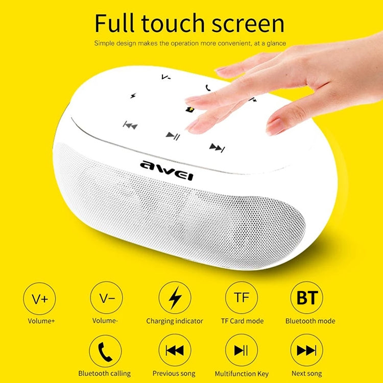 awei Y200 Kabelloser Bluetooth-Lautsprecher mit Touch-Tasten, unterstützt Aux-Leitung und TF-Karte, Y200