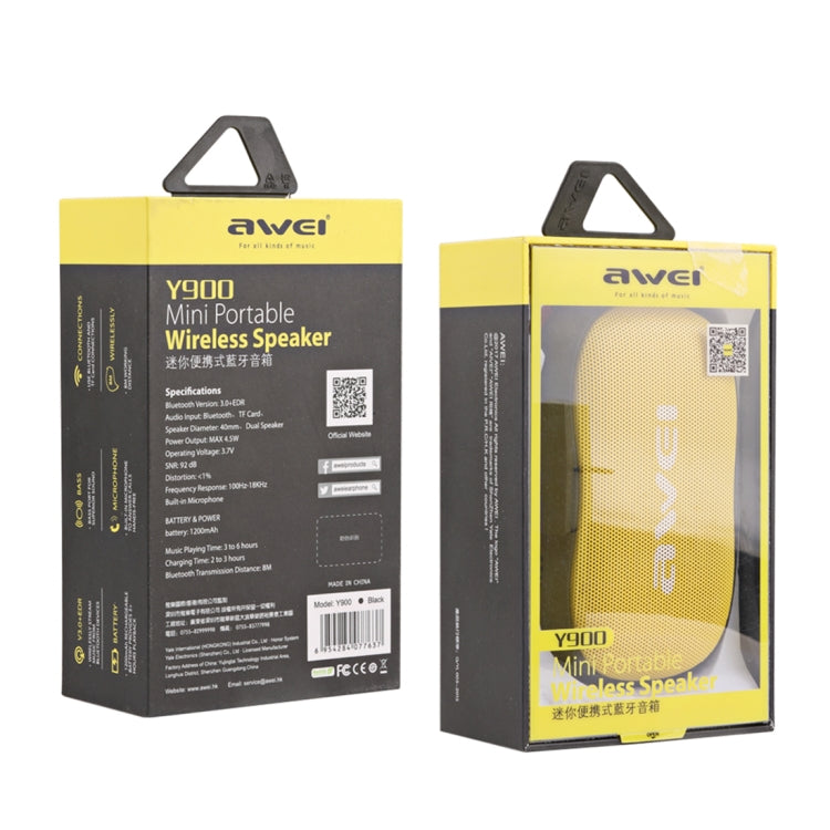 awei Y900 Mini tragbarer kabelloser Bluetooth-Lautsprecher, Rauschunterdrückungsmikrofon, unterstützt TF-Karte/AUX, Y900