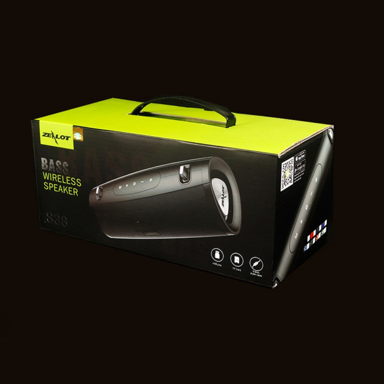 ZEALOT S38 Tragbarer Subwoofer, kabelloser Bluetooth-Lautsprecher mit integriertem Mikrofon, unterstützt Freisprechen, TF-Karte und AUX