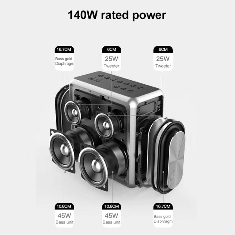 XDOBO King Max 140 W IPX5 wasserdichter tragbarer kabelloser Karaoke-Bluetooth-Lautsprecher, King Max