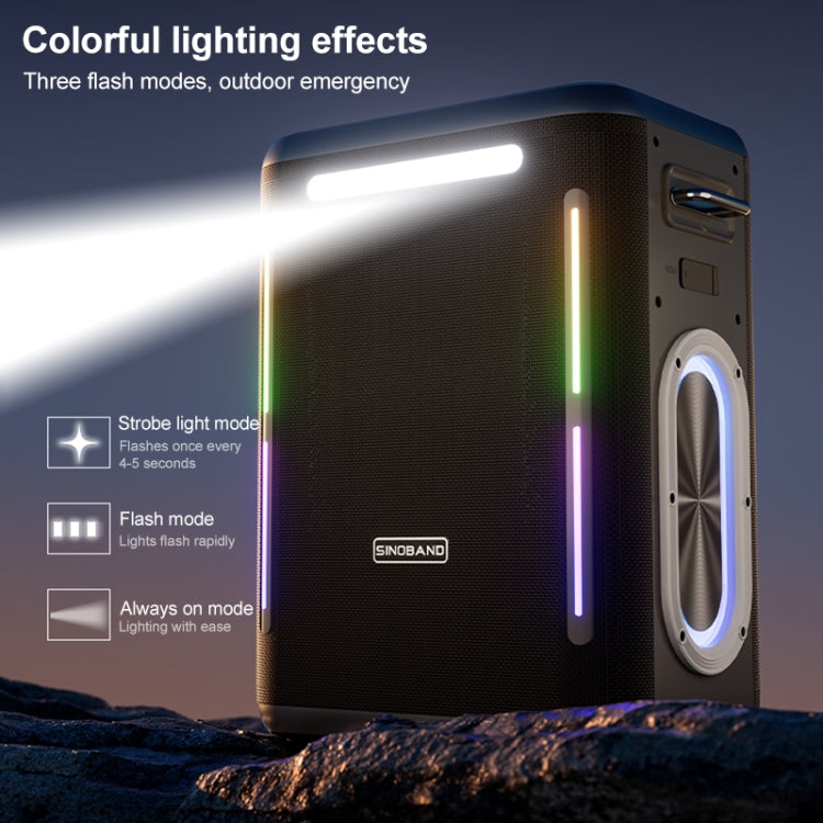 XDOBO SINOBAND Party 1981 300 W tragbarer TWS-Bluetooth-Außenlautsprecher mit buntem LED-Licht, SINOBAND Party 1981