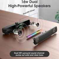 L16 Outdoor Tragbarer RGB-Licht-HiFi-USB-Bluetooth-Wireless-Lautsprecher, L16