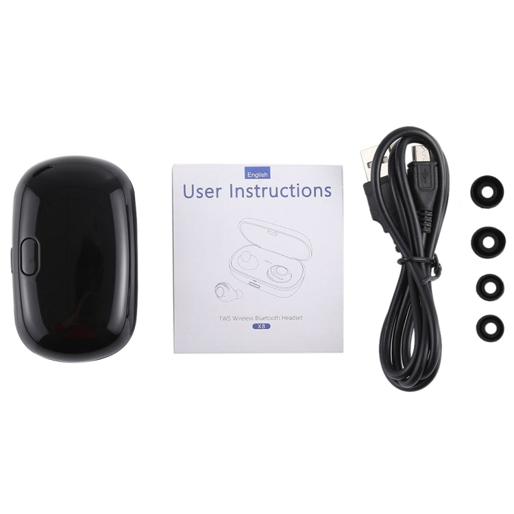 X8 TWS Outdoor Sports Tragbarer In-Ear-Bluetooth V5.0-Kopfhörer mit Ladebox