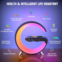 N69 Smart Bluetooth-Lautsprecher unterstützt kabelloses Ladegerät, Wecker und Umgebungslicht, EU-Stecker, EU Plug, N69 EU Plug