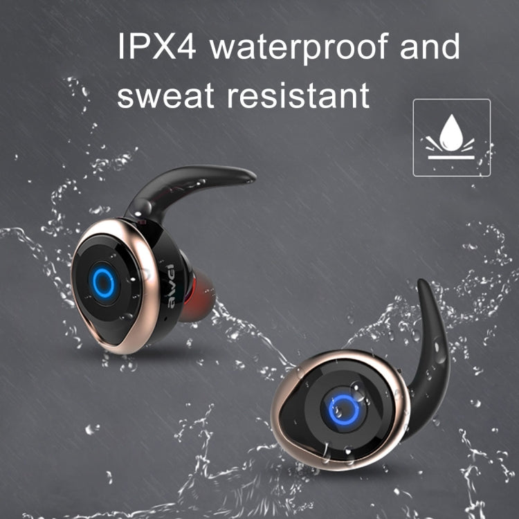 AWEI T1 Sport-Headset IPX4 Wasserdichter kabelloser Bluetooth V4.2 Stereo-Kopfhörer, unterstützt TWS, T1