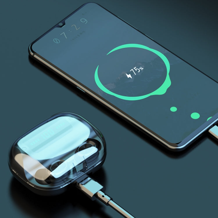 263 TWS CVC8.0 Bluetooth-Kopfhörer mit Geräuschunterdrückung und Ladebox, unterstützt Touch- und LED-Akkuanzeige mit drei Bildschirmen, Telefonhalter, Powerbank sowie HD-Anruf und Sprachassistent, 263