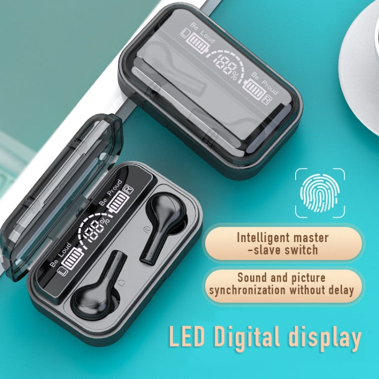 278 TWS Touch-Bluetooth-Kopfhörer mit externer Geräuschunterdrückung und Ladebox, unterstützt LED-Power-Digitalanzeige, Atemlichter und Anruf- und Sprachassistent, 278 Black, 278 White