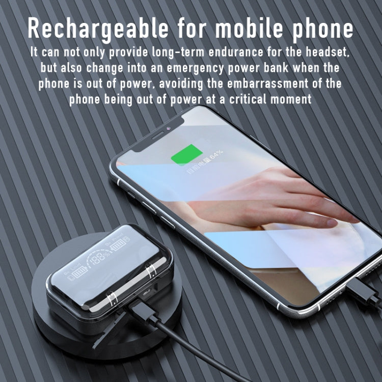 278 TWS Touch-Bluetooth-Kopfhörer mit externer Geräuschunterdrückung und Ladebox, unterstützt LED-Power-Digitalanzeige, Atemlichter und Anruf- und Sprachassistent, 278 Black, 278 White